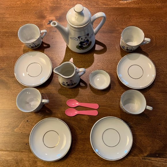 Vintage 1987 12 Piece Royal Kahla (Service for 4) Fine Porcelain Toy Tea Set - Picture 7 of 15